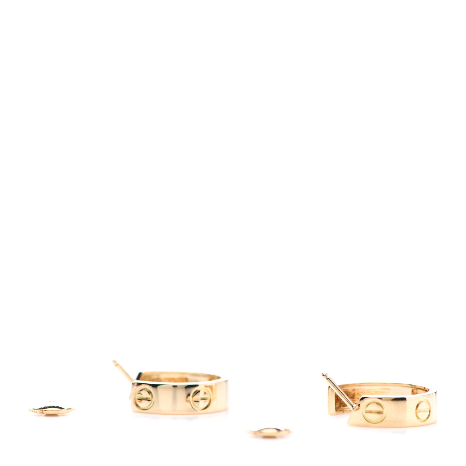 Cartier 18K Yellow Gold 5.5mm LOVE Hoop Earrings 3 of 7