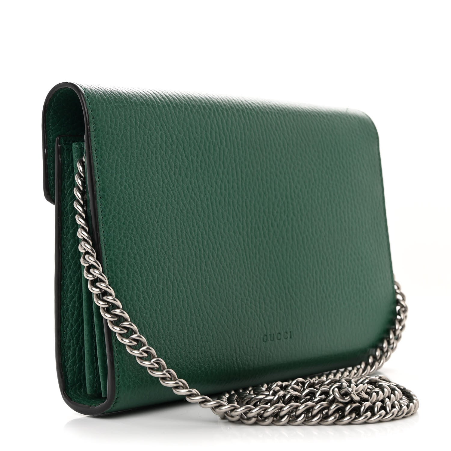 Gucci Calfskin Mini Dionysus Chain Wallet Emerald 3 of 12