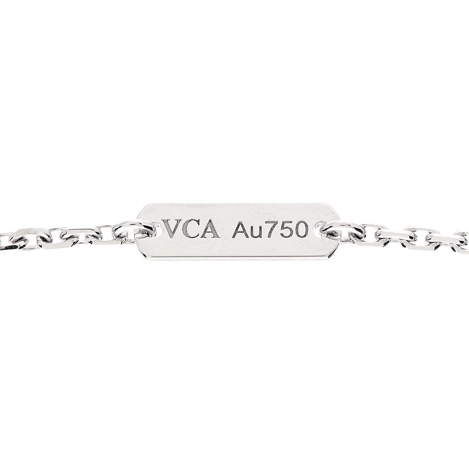 Van Cleef & Arpels 18K White Gold Mother of Pearl Vintage Alhambra Pendant Necklace 4 of 6