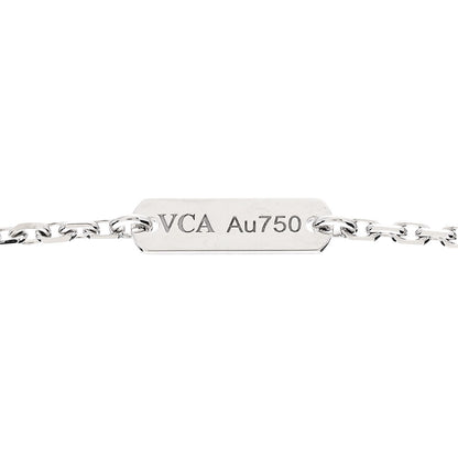 Van Cleef & Arpels 18K White Gold Mother of Pearl Vintage Alhambra Pendant Necklace 4 of 6
