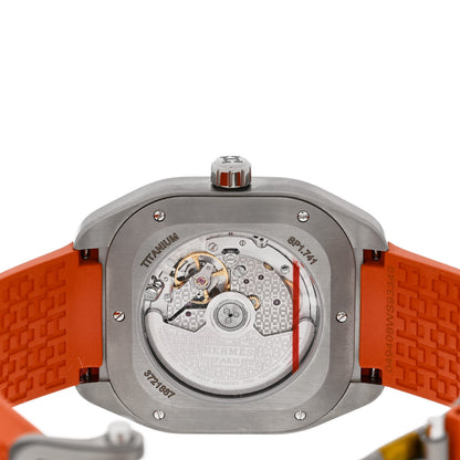 Hermes Titanium Rubber 39mm H08 Automatic Watch Orange 4 of 5