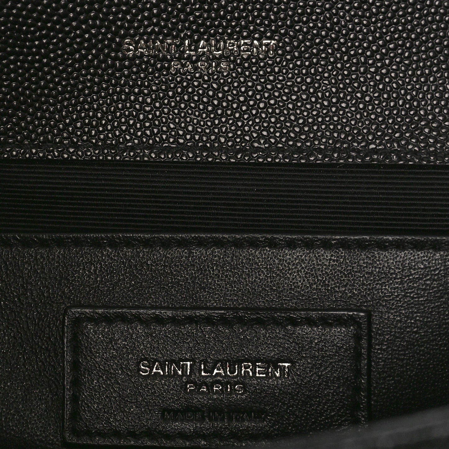 Grain De Poudre Textured Mixed Matelasse Triquilt Medium Monogram Monochrome Satchel Black
