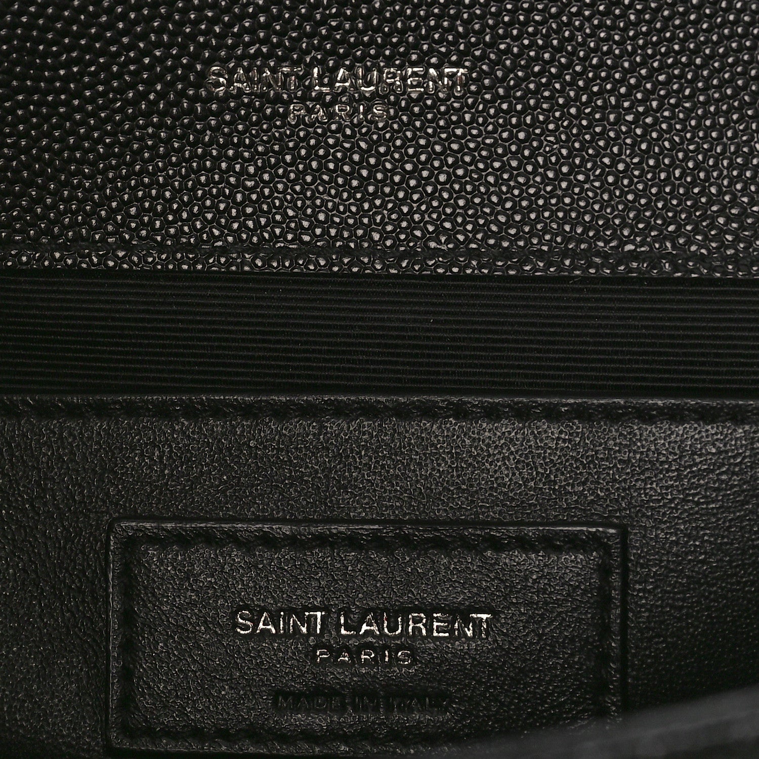 Saint Laurent Grain De Poudre Textured Mixed Matelasse Triquilt Medium Monogram Monochrome Satchel Black 6 of 8