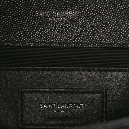 Saint Laurent Grain De Poudre Textured Mixed Matelasse Triquilt Medium Monogram Monochrome Satchel Black 6 of 8