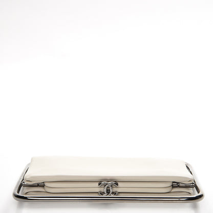 Chanel Lambskin Swivel Frame Clutch White 4 of 11