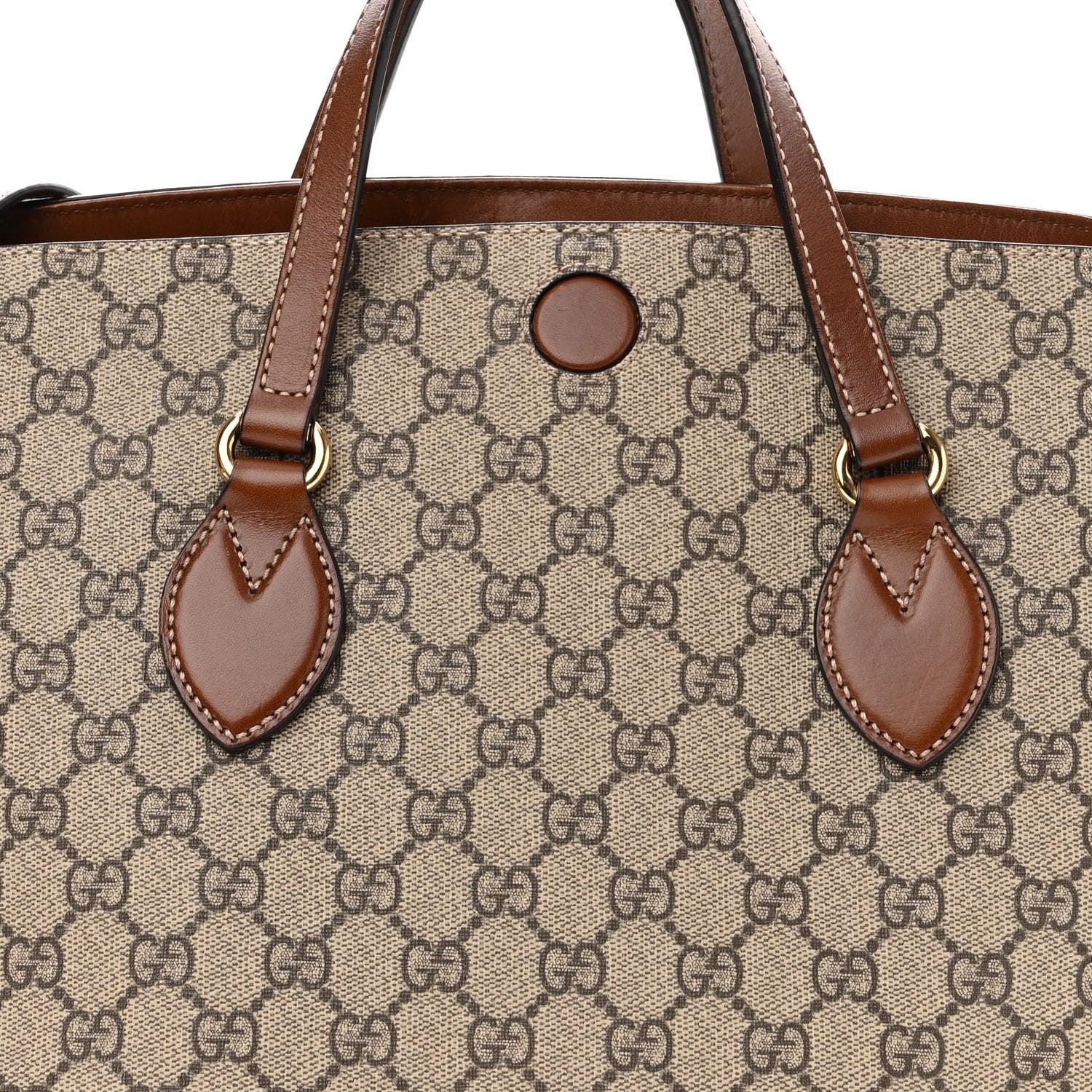 Gucci GG Supreme Monogram Linea A Foldover Tote Brown 8 of 11