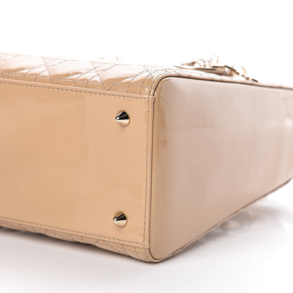 Christian Dior Patent Cannage Medium Lady Dior Beige 10 of 11