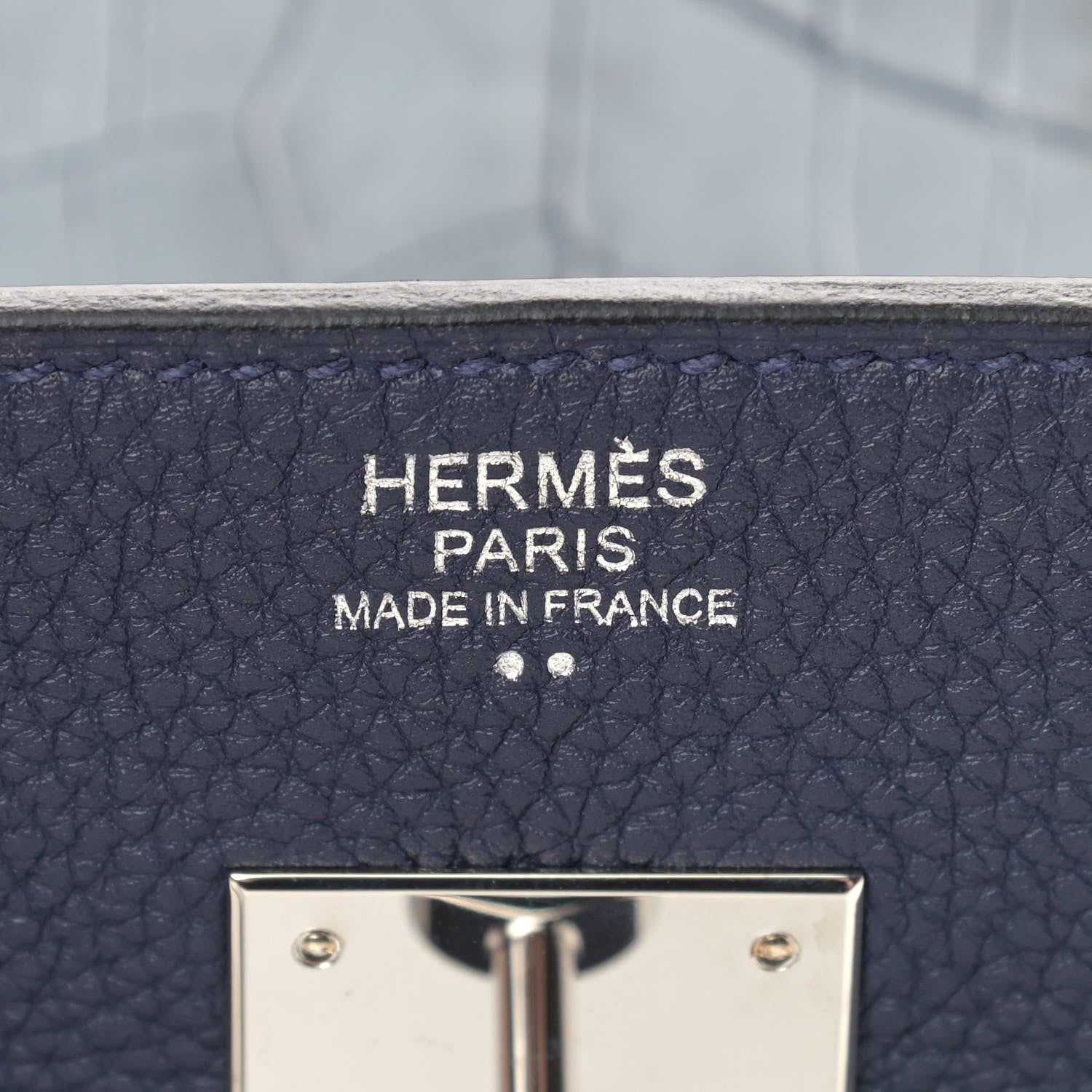 Hermes Togo Shiny Niloticus Crocodile Birkin Touch 30 Bleu Nuit 6 of 9