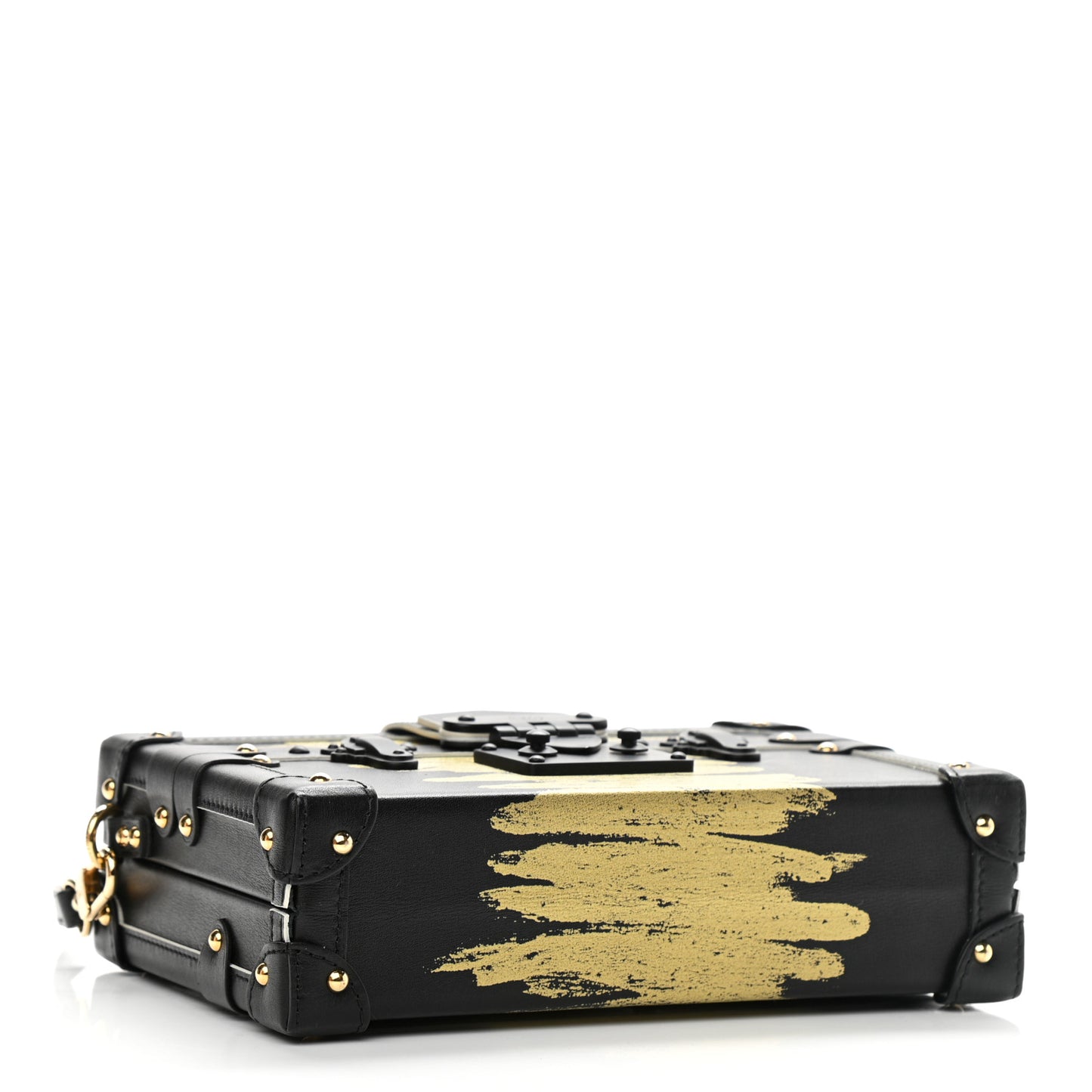 Calfskin Golden Light Petite Malle Black