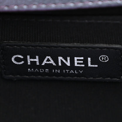 Chanel Iridescent Goatskin Quilted Medium Boy Flap Purple 6 of 10