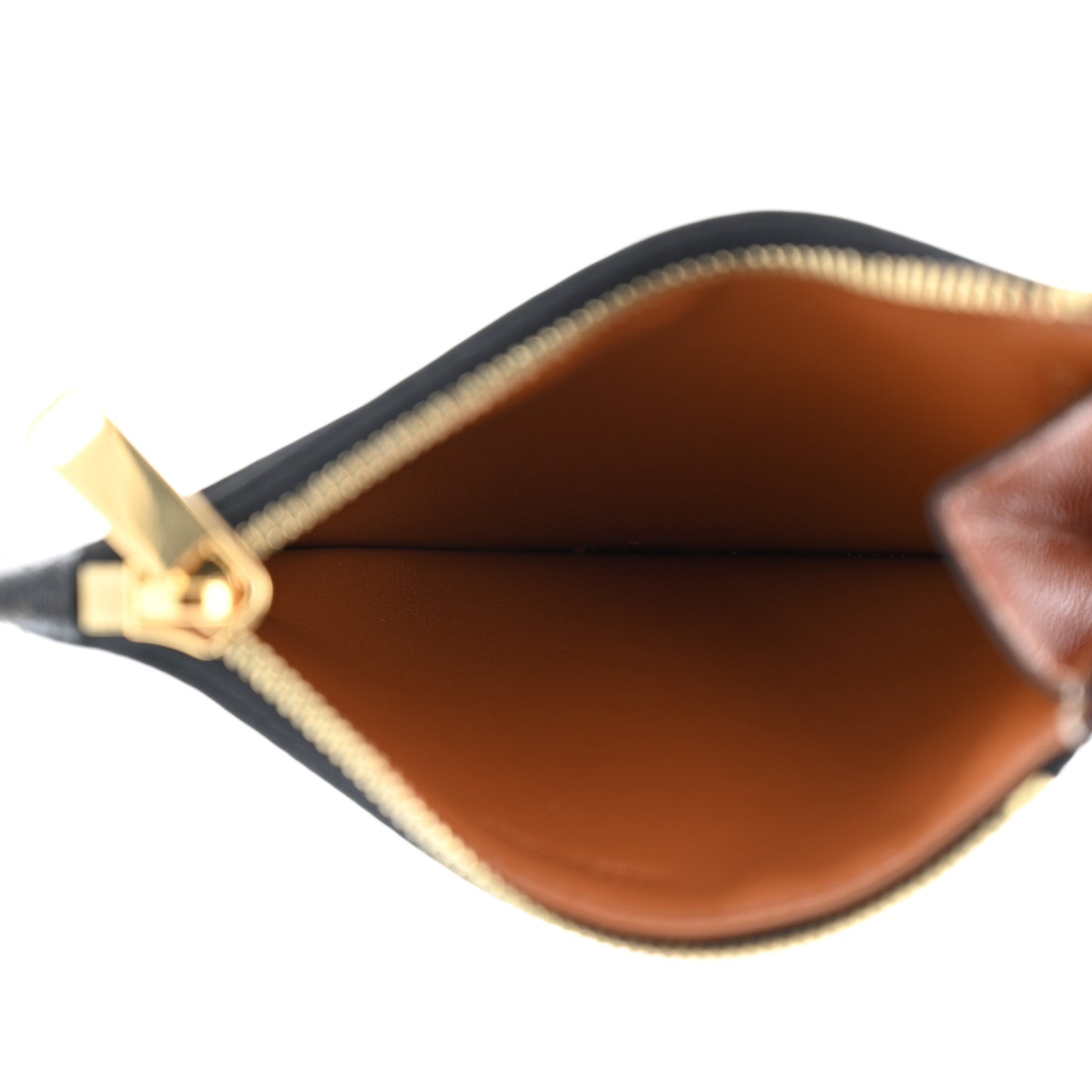 Triomphe Canvas Zipped Card Holder Tan