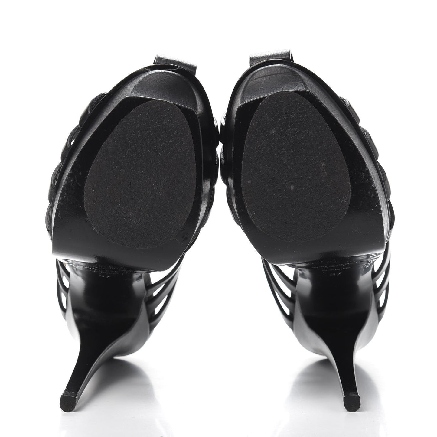 Calfskin Tribute 105 Platform Woodstock Sandals 37 Black