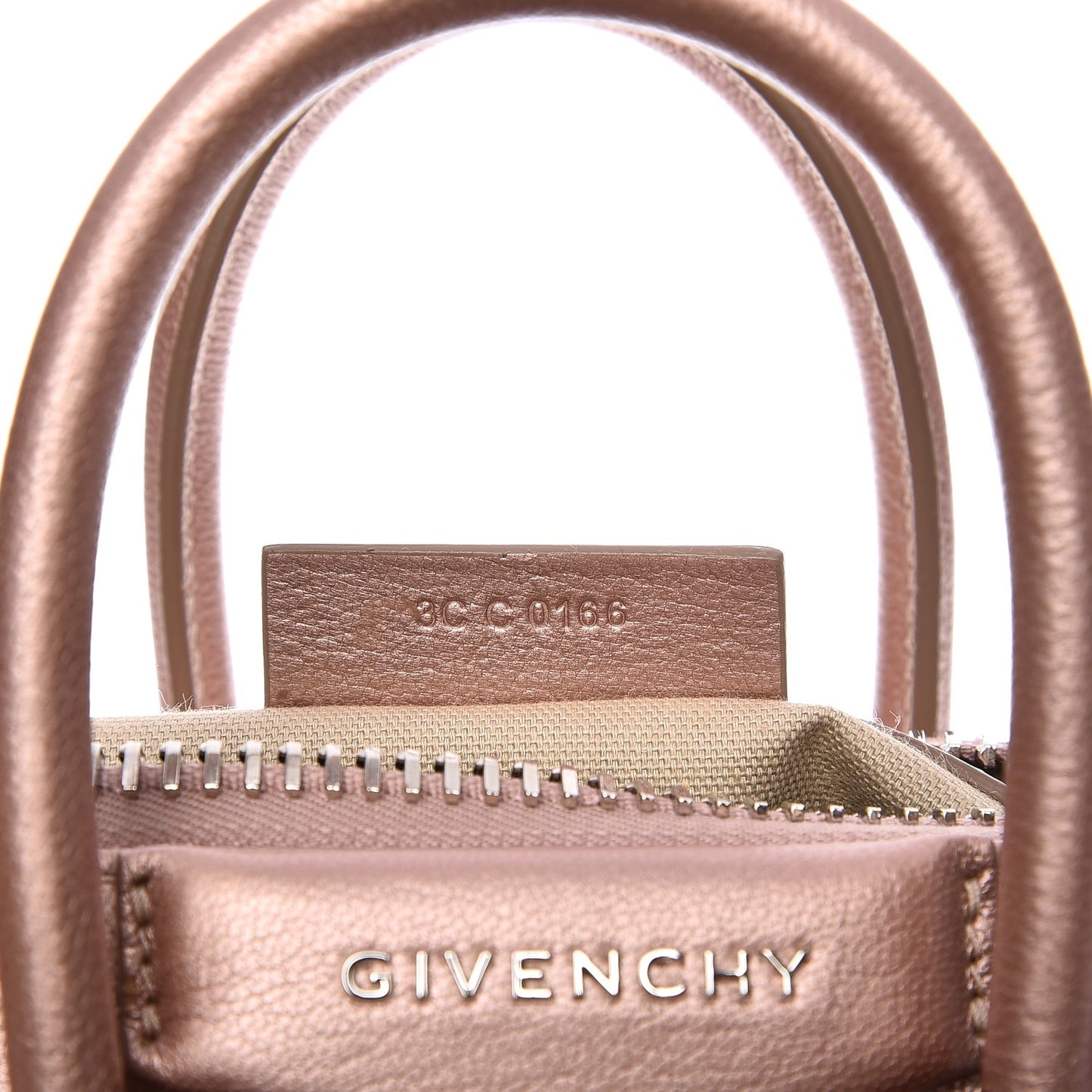 Metallic Sugar Goatskin Mini Antigona Light Pink