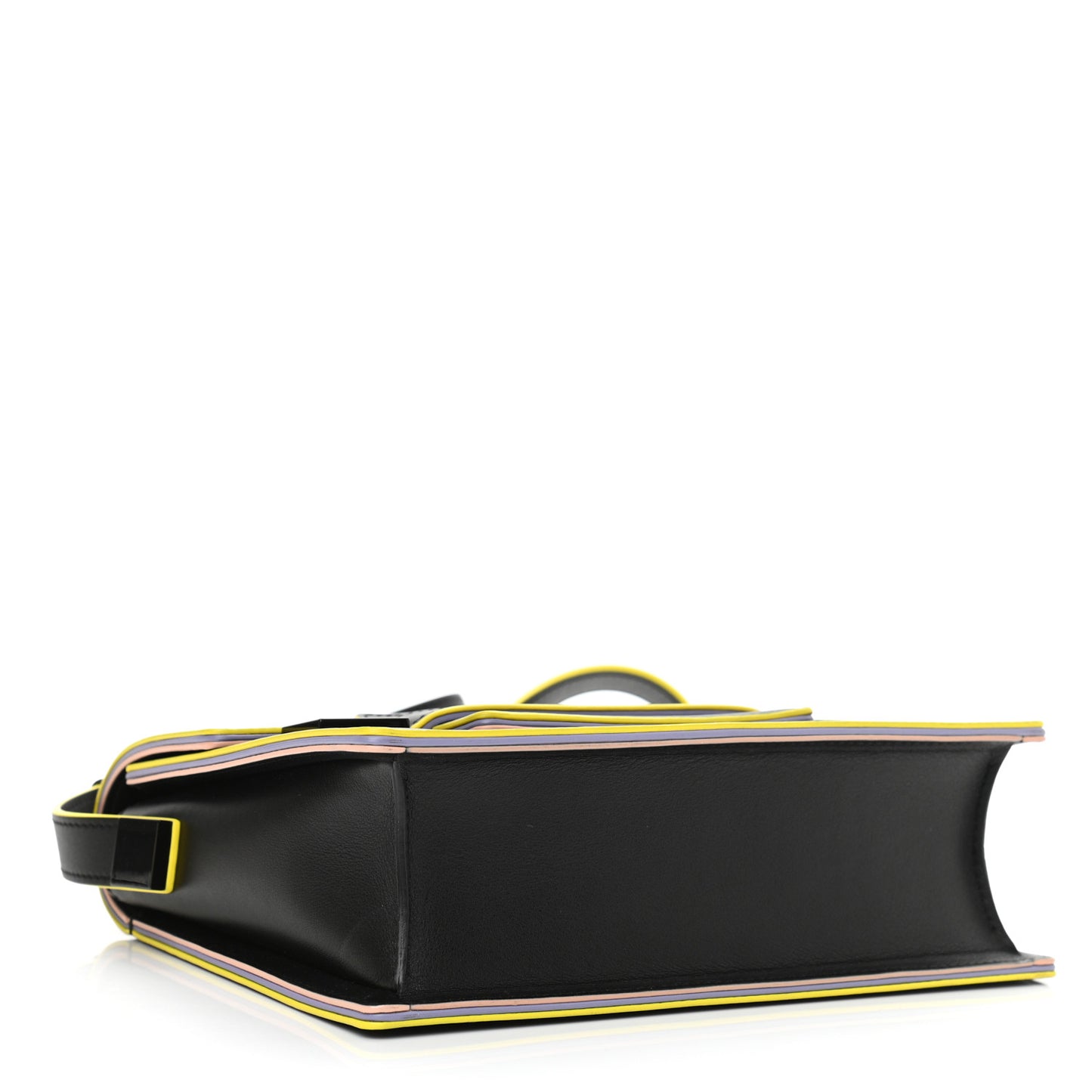 Supple Calfskin Madame Ruban Shoulder Bag Black Rainbow