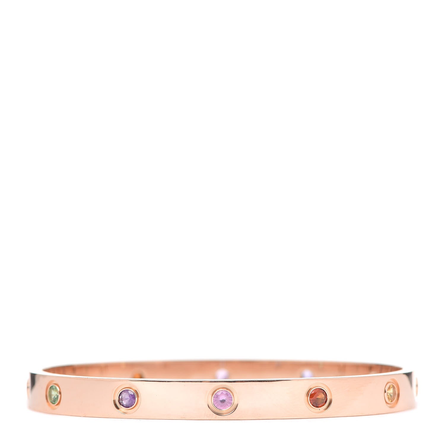 Cartier 18K Pink Gold Sapphire Garnet Amethyst LOVE Bracelet 17 3 of 7