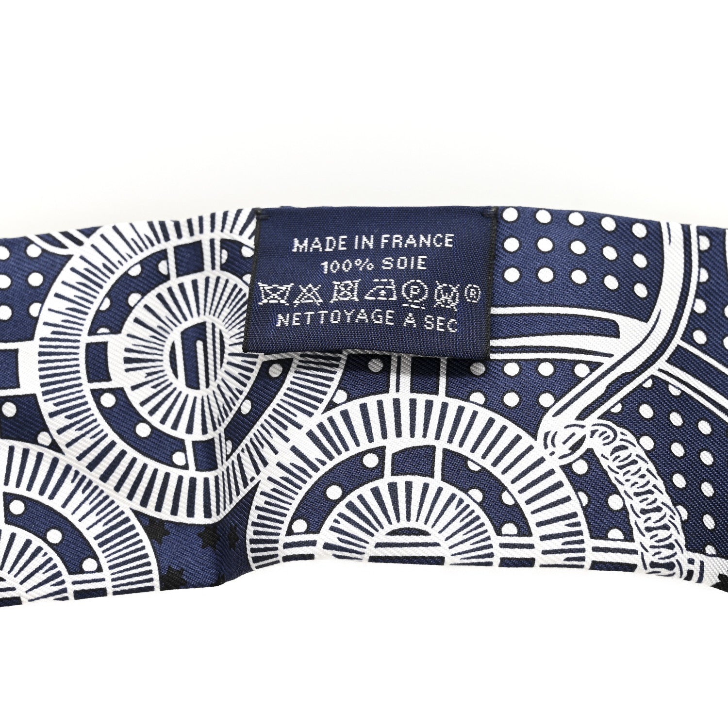 Hermes Silk Eperon d'Or Bandana Twilly Marine Vert Sauge White 3 of 4