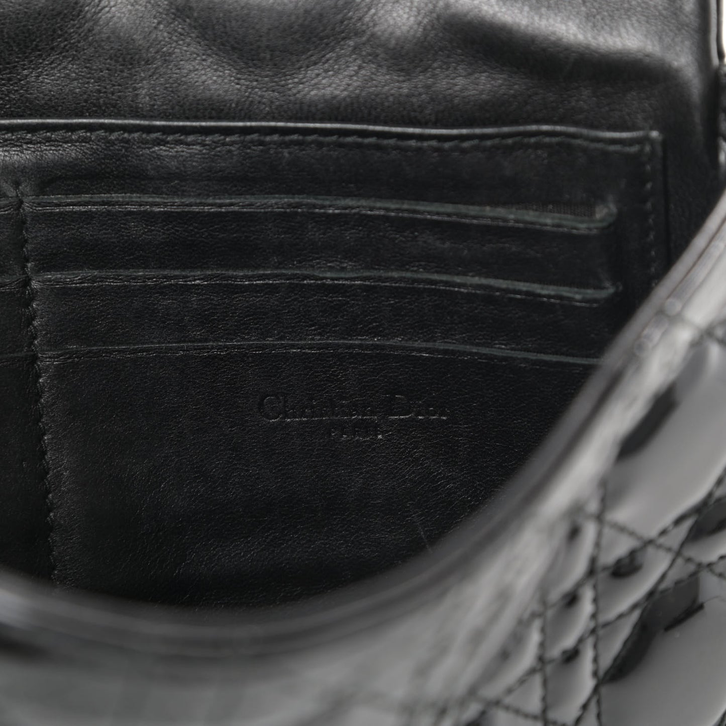 Patent Cannage Wallet on Chain Pouch Black