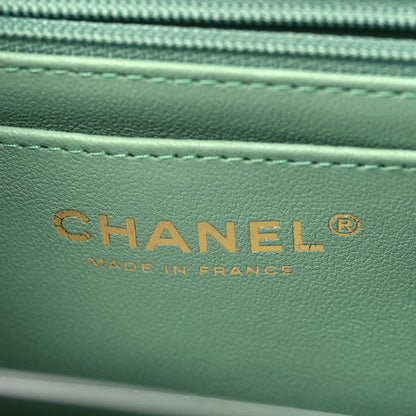 Chanel Lambskin Quilted Mini Top Handle Rectangular Flap Lilac Light Green 5 of 9