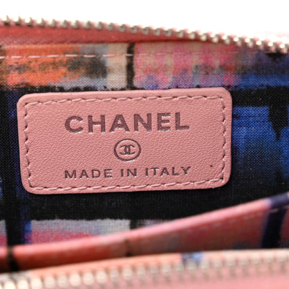 Chanel Lambskin Double Stitch Zip Coin Purse Pink 7 of 9