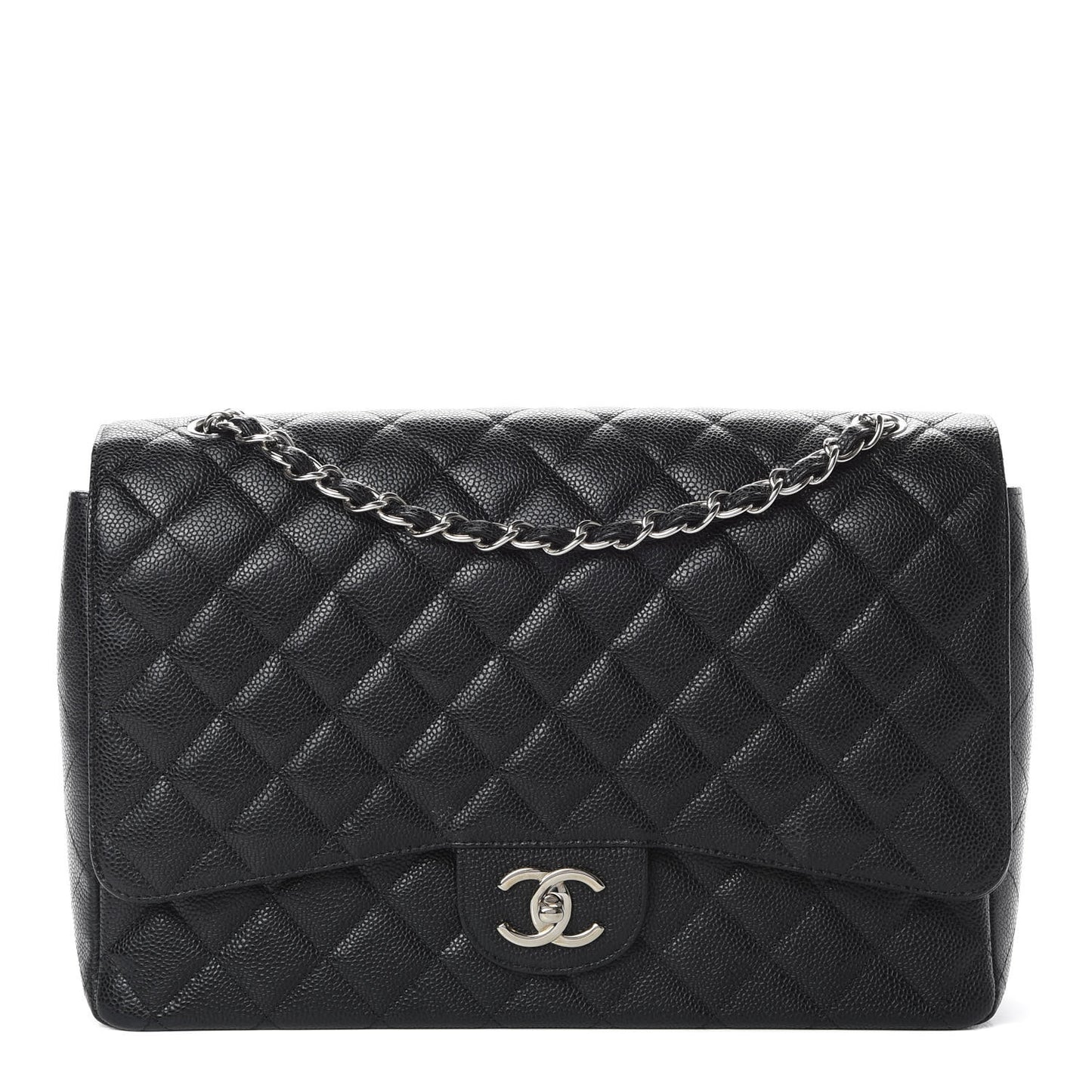 Caviar Quilted Maxi Double Flap Black