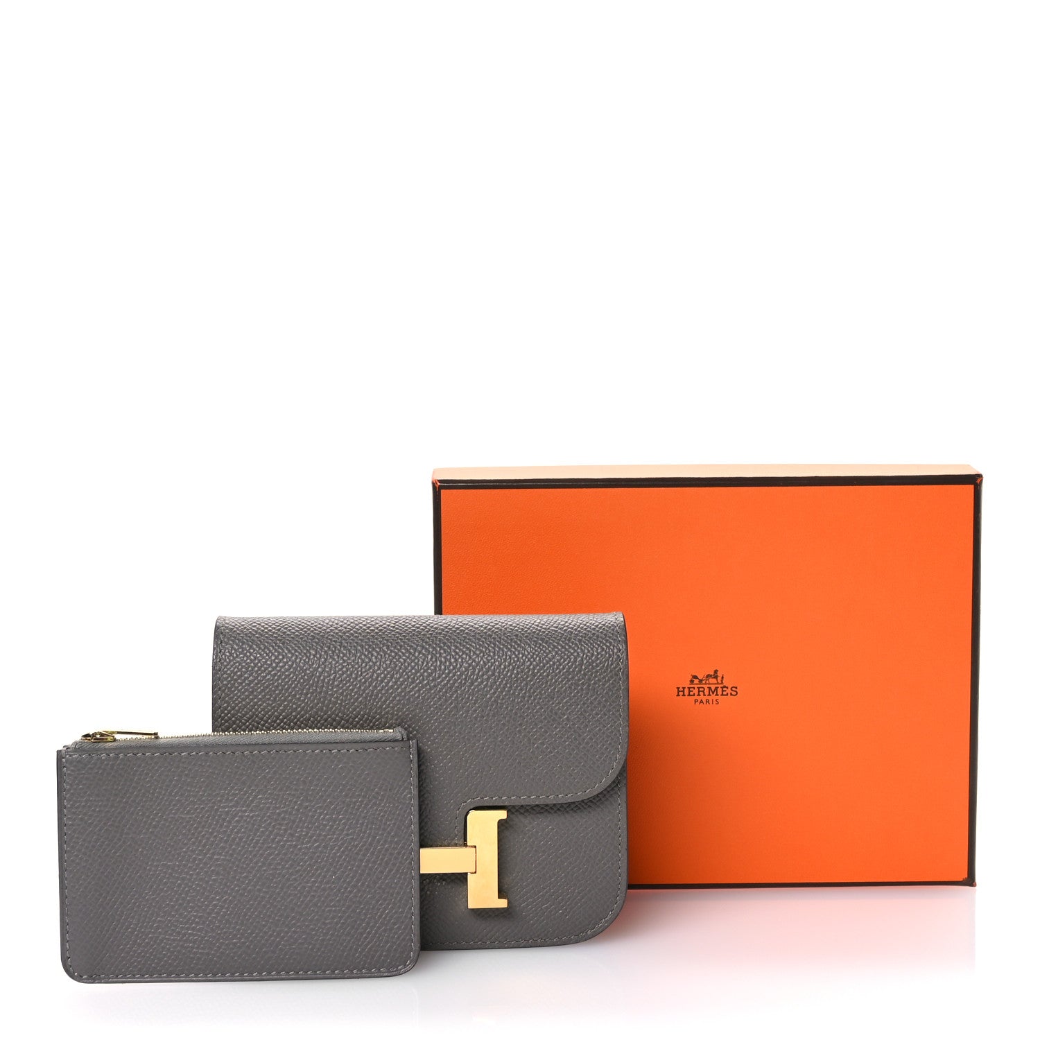 Hermes Epsom Constance Slim Wallet Gris Meyer 9 of 12