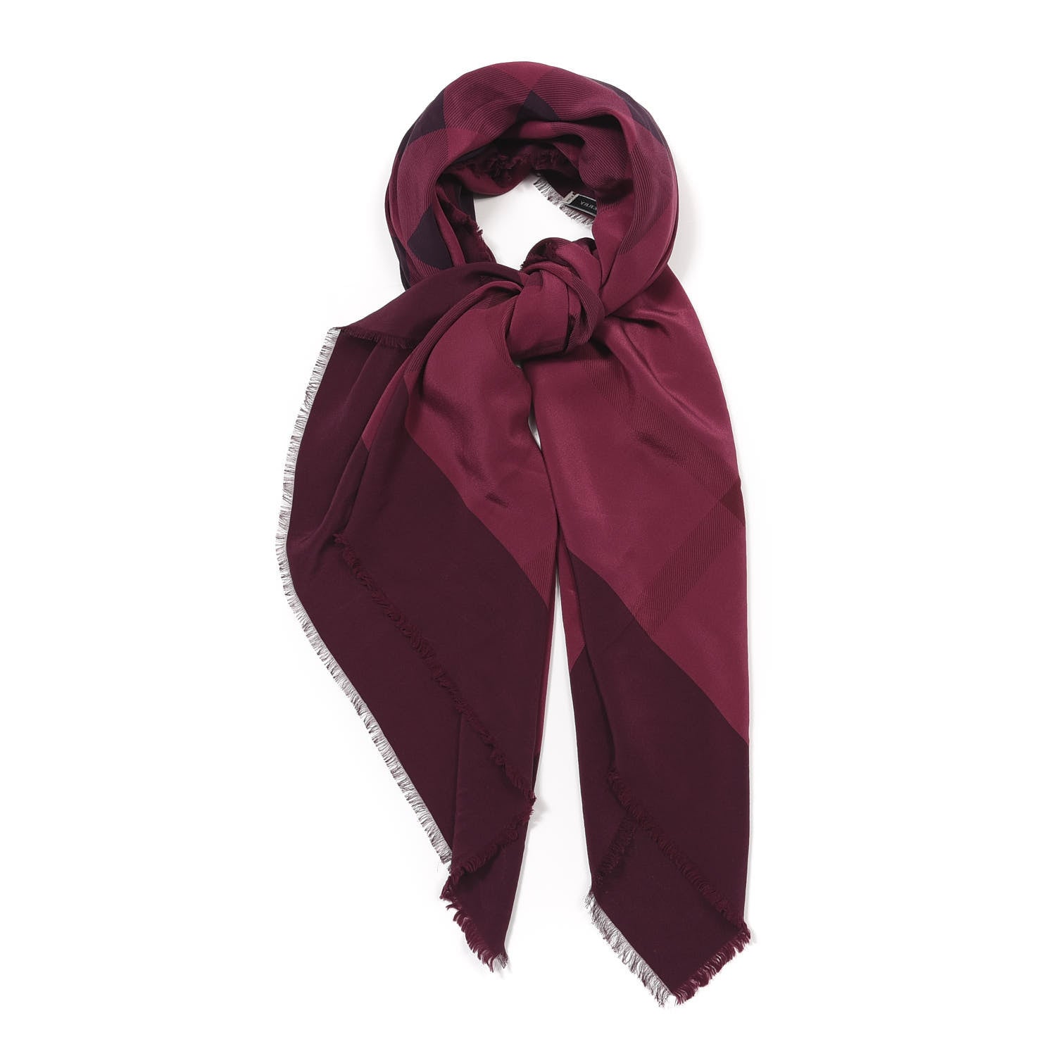 Burberry Silk Giant Check Scarf Raspberry 3 of 3