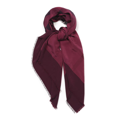 Burberry Silk Giant Check Scarf Raspberry 3 of 3