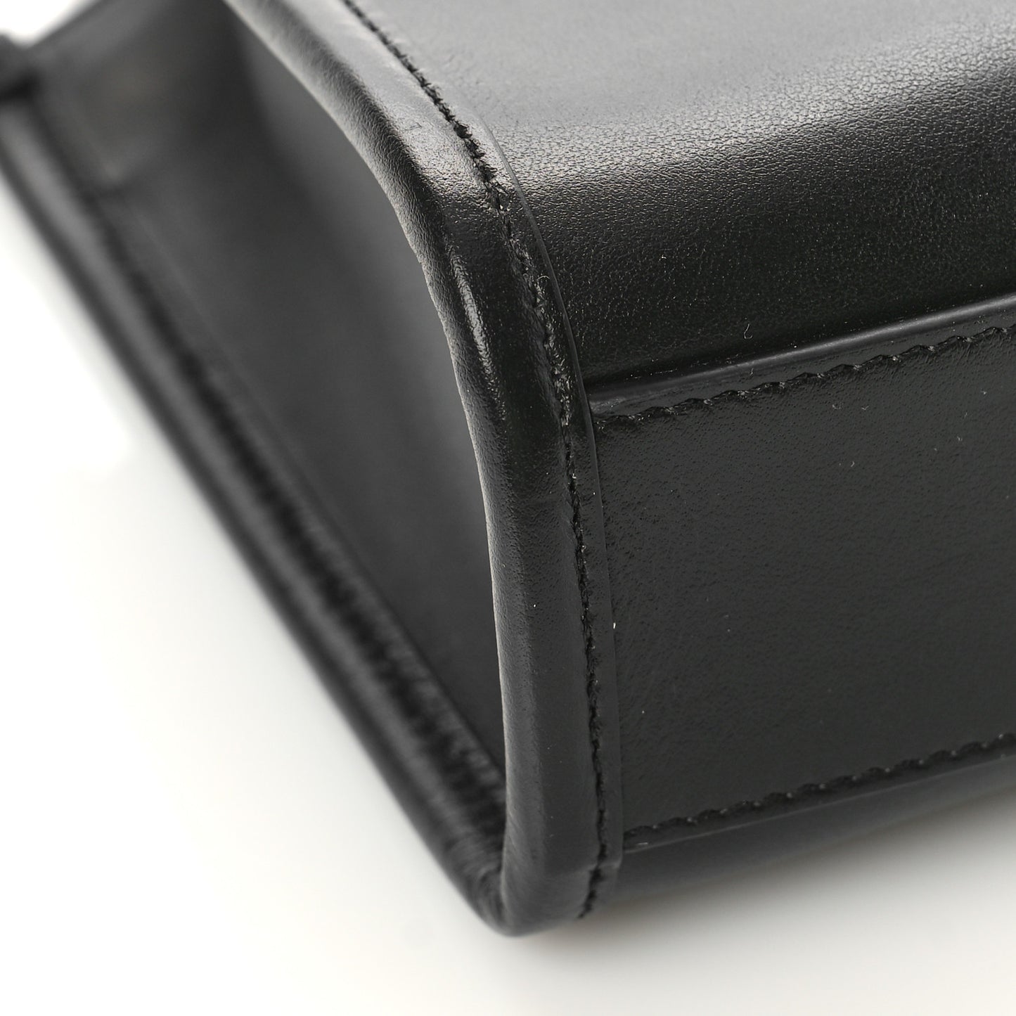 Smooth Calfskin Logo Mini Tote Black White