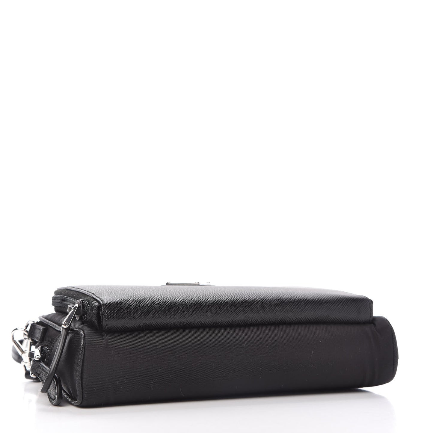 Saffiano Tessuto Nylon Vela Mini Crossbody Bag Black