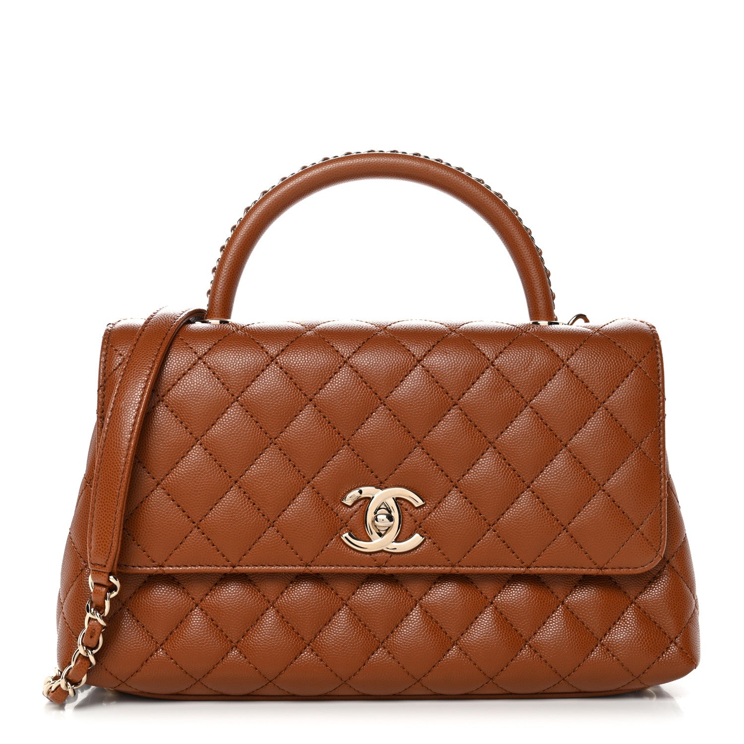 Chanel Caviar Quilted Small Coco Chain Handle Flap Brown 1 of 11