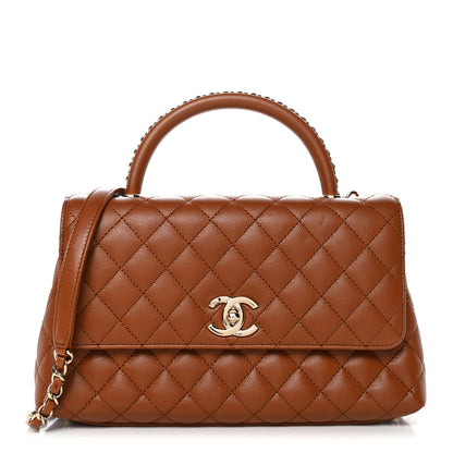 Chanel Caviar Quilted Small Coco Chain Handle Flap Brown 1 of 11