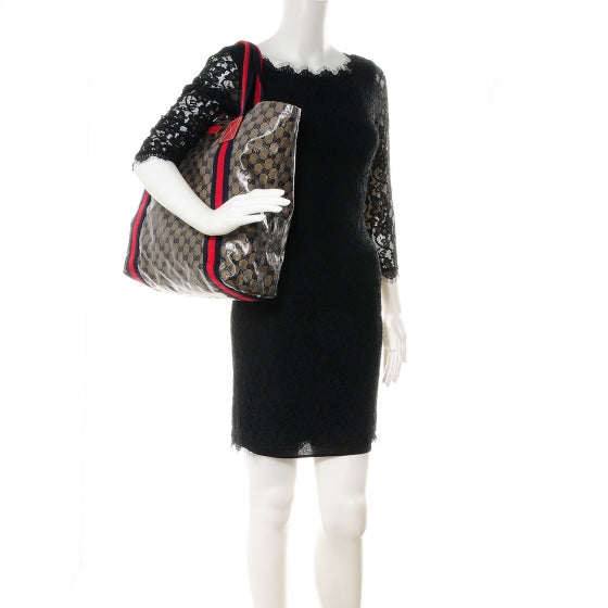 Crystal Monogram Medium Web Handle Vertical Tote Navy