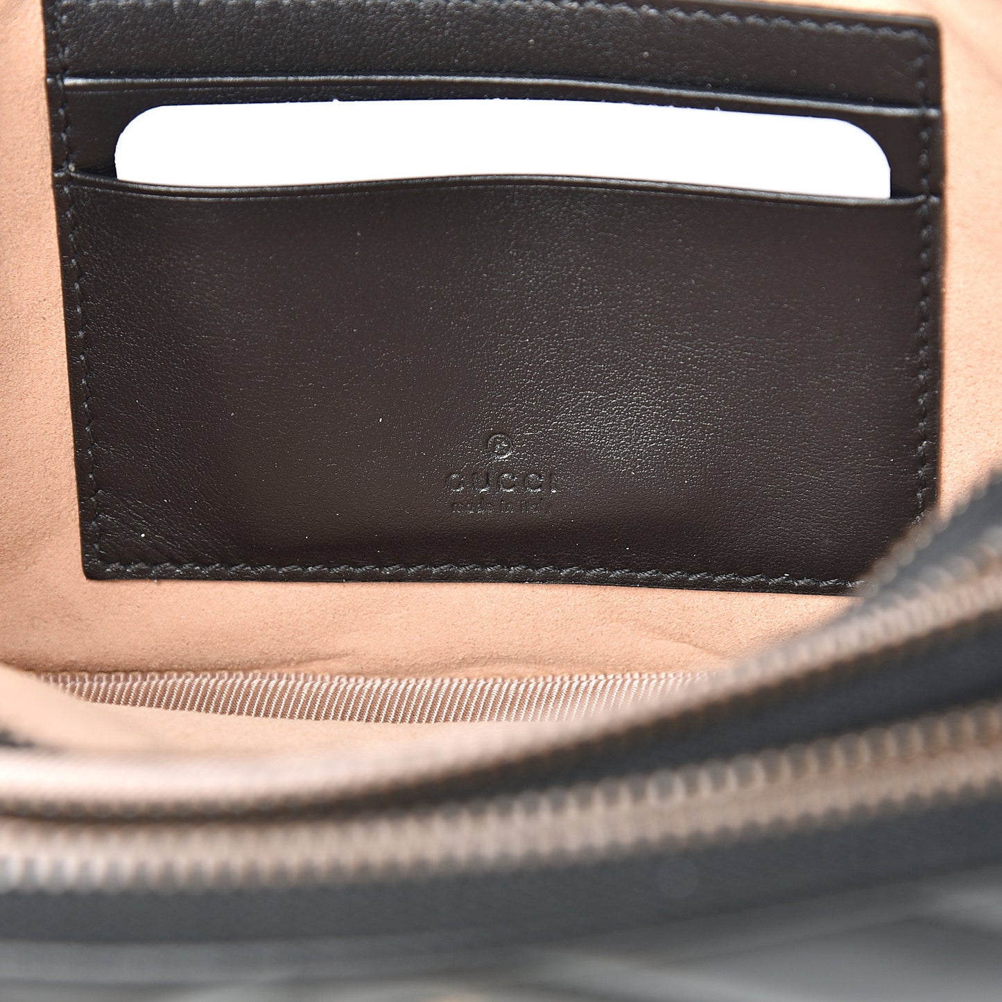 Calfskin Matelasse Mini GG Marmont Chain Crossbody Bag Black