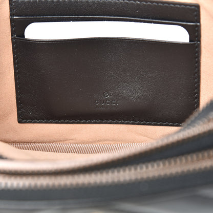 Gucci Calfskin Matelasse Mini GG Marmont Chain Crossbody Bag Black 8 of 13