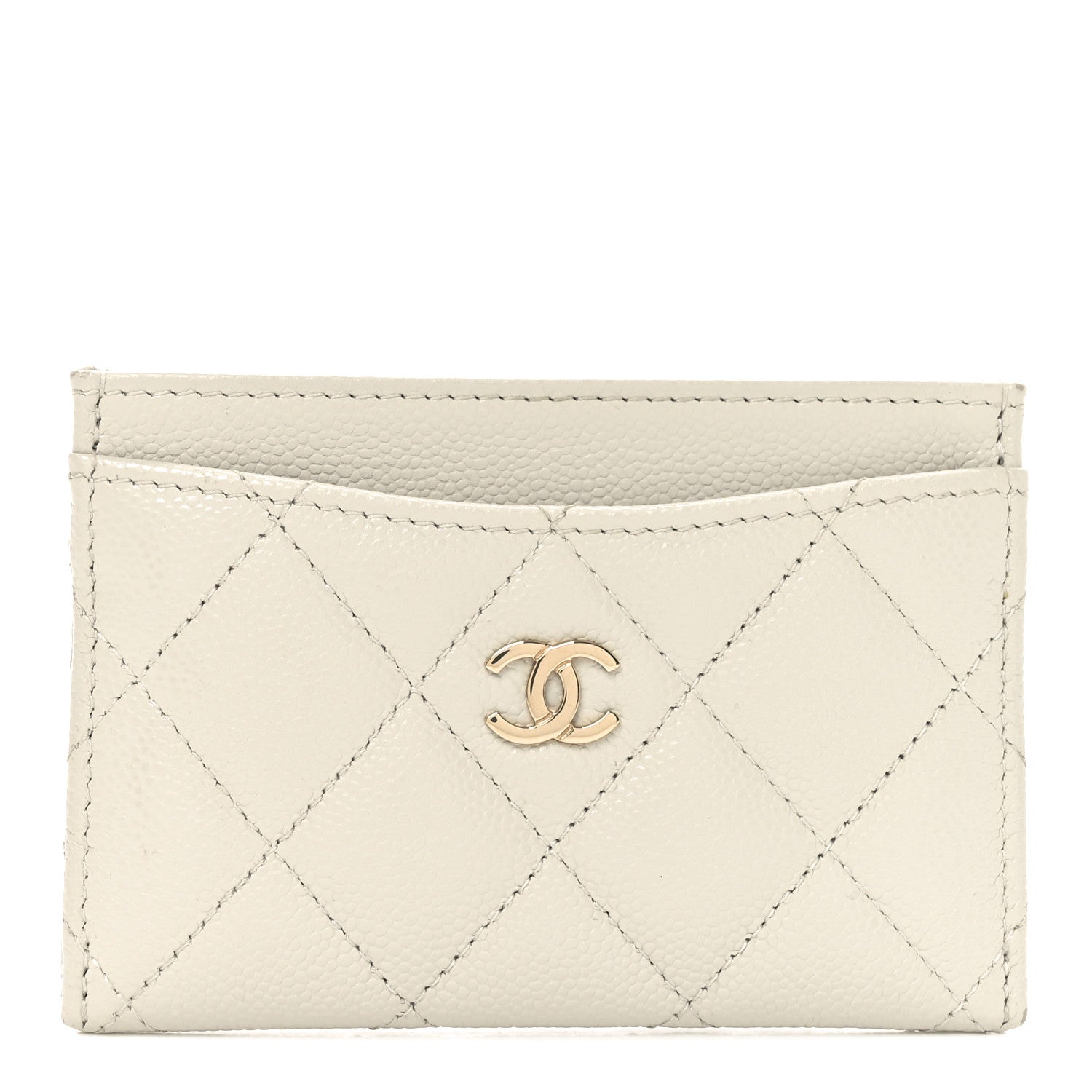 Chanel Caviar Quilted Card Holder White 1 of 10