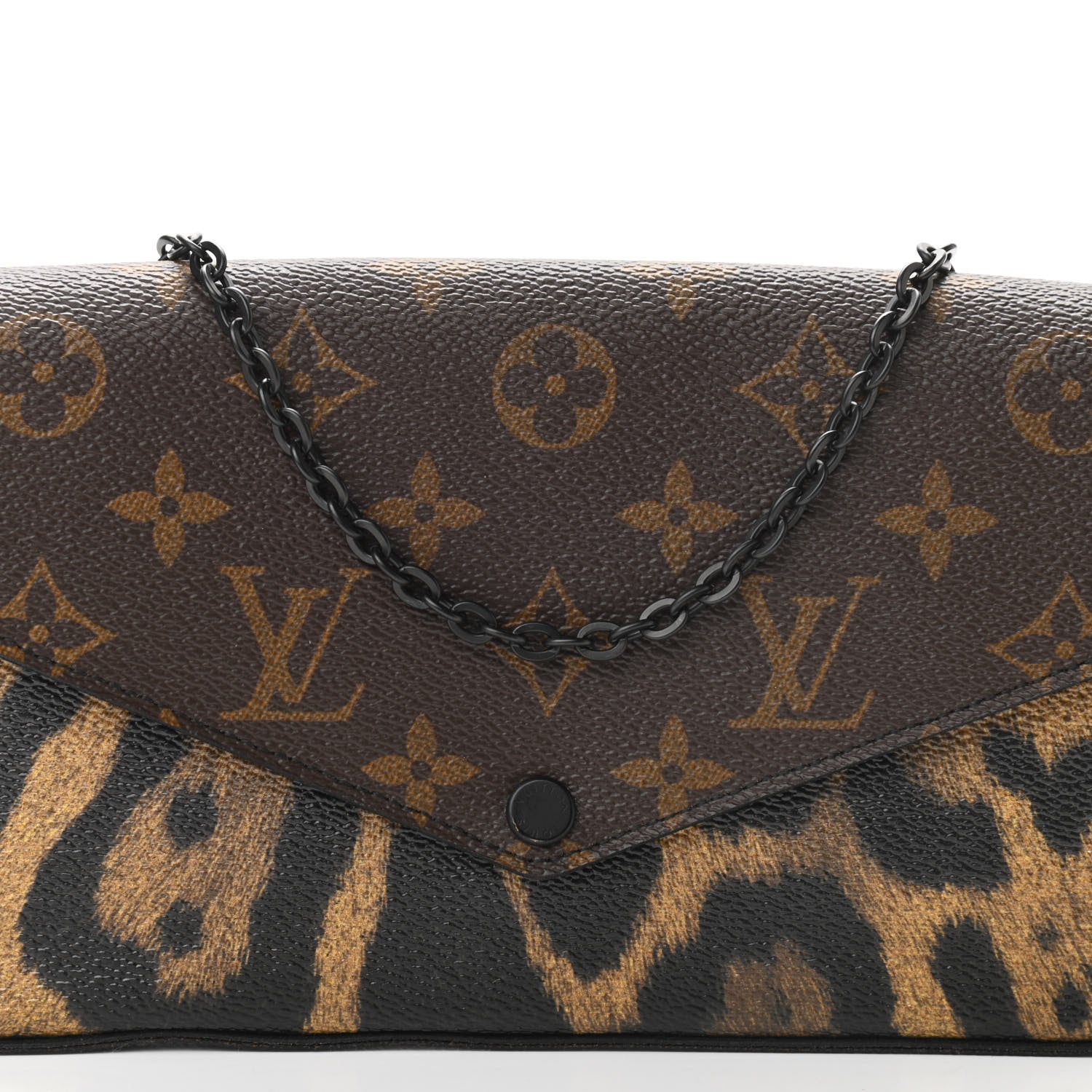 Louis Vuitton Monogram Animal Print Pochette Felicie Chain Wallet 7 of 12