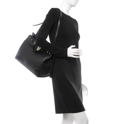 Valentino Garavani Pebbled Calfskin Large JoyLock Satchel Black 2 of 12