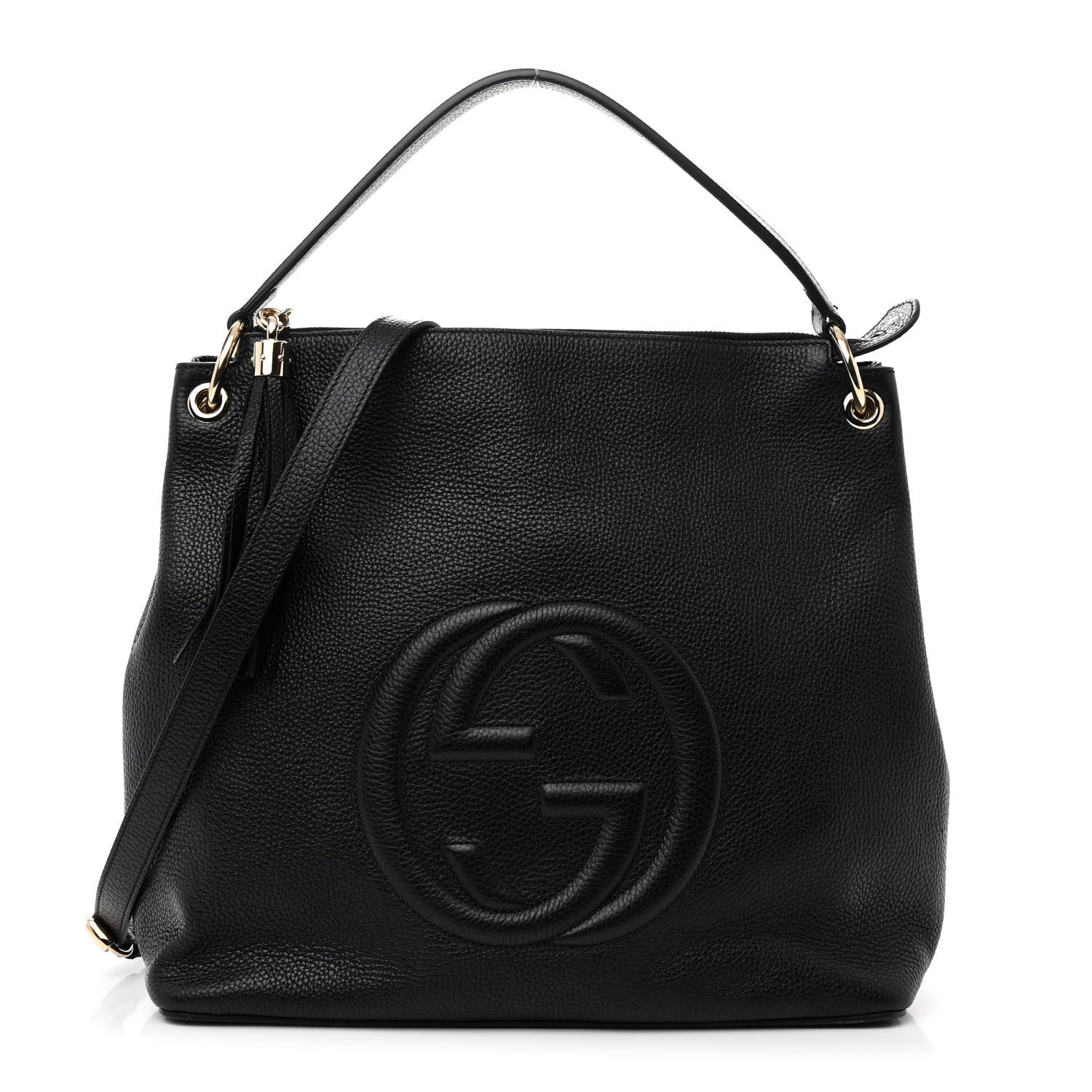 Gucci Pebbled Calfskin Large Soho Hobo Black 1 of 12