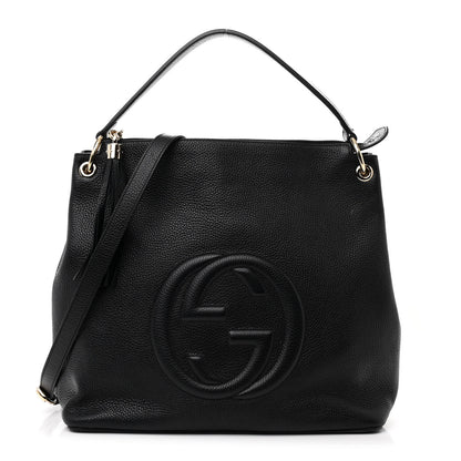 Gucci Pebbled Calfskin Large Soho Hobo Black 1 of 12