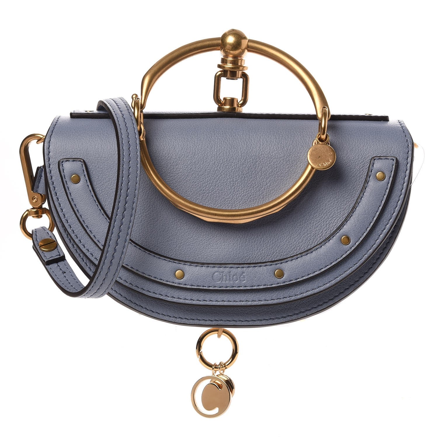 Chloe Calfskin Small Nile Bracelet Minaudiere Bag Washed Blue 1 of 9