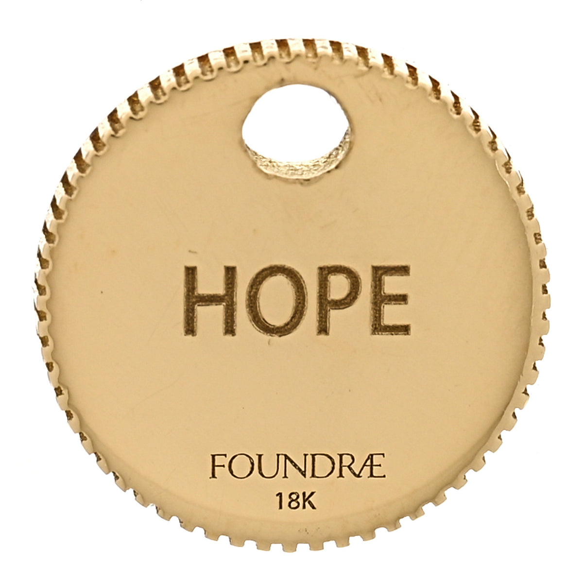 Foundrae 18K Yellow Gold Miniature Spero Resilience Coin Charm 3 of 3