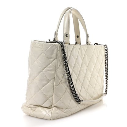 Chanel Glazed Crackled Calfskin Reissue Tote White 3 of 10