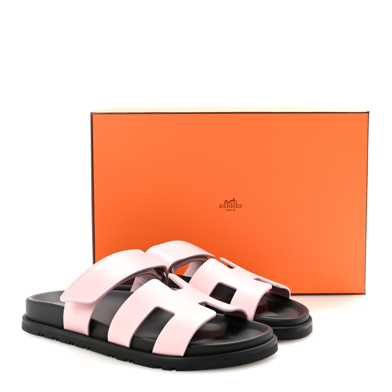 Hermes Calfskin Womens Chypre Sandals 37 Rose Cancan 10 of 10