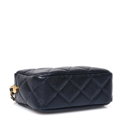 Chanel Iridescent Caviar Quilted Chain Melody Camera Bag Dark Blue 4 of 10