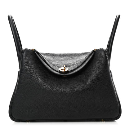 Hermes Taurillon Clemence Lindy 30 Black 1 of 4