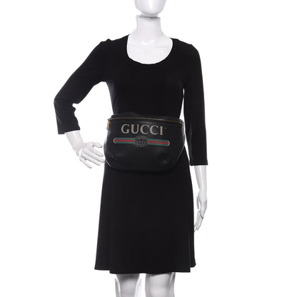 Gucci Grained Calfskin Logo Belt Bag Black 2 of 10