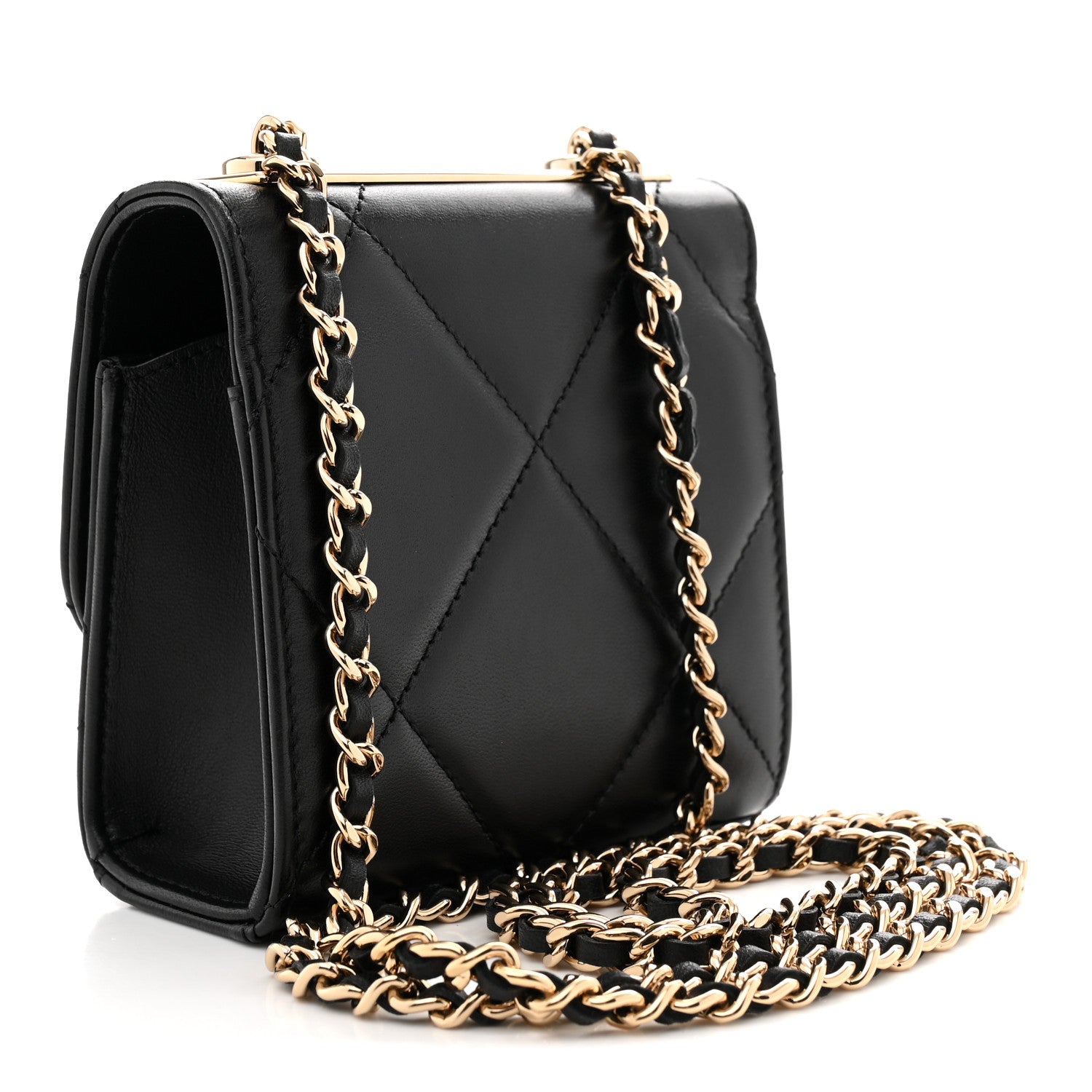 Chanel Lambskin Quilted Mini Trendy CC Chain Wallet Black 2 of 10