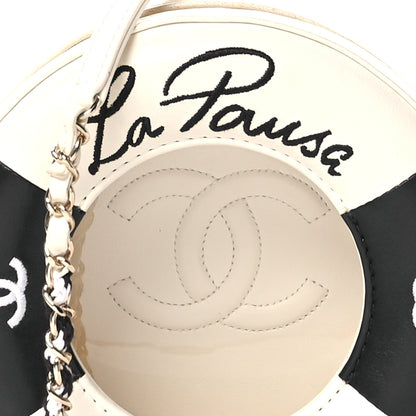 Chanel Lambskin Coco Lifesaver Round Bag Black White 8 of 10