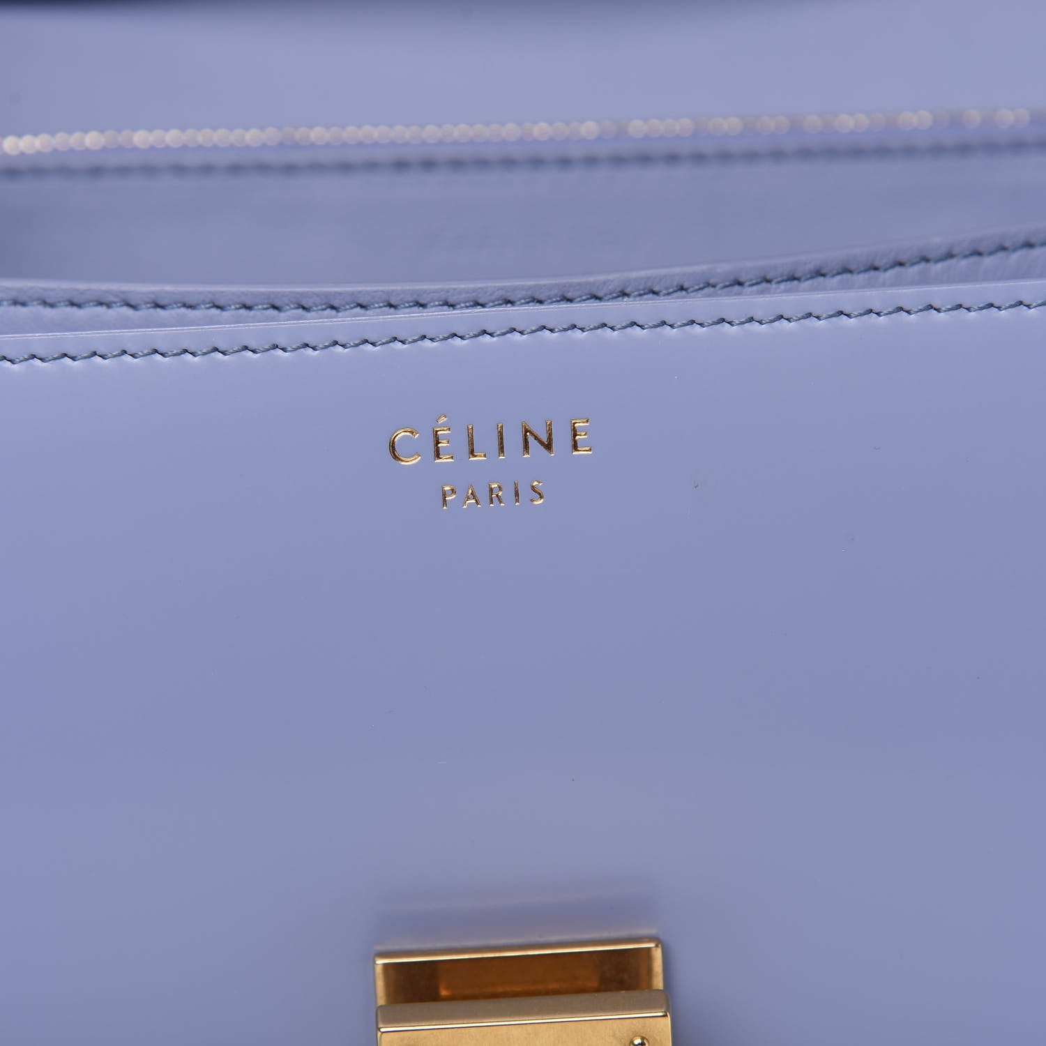 Celine Spazzolato Calfskin Medium Classic Box Flap Bag Porcelain 7 of 11