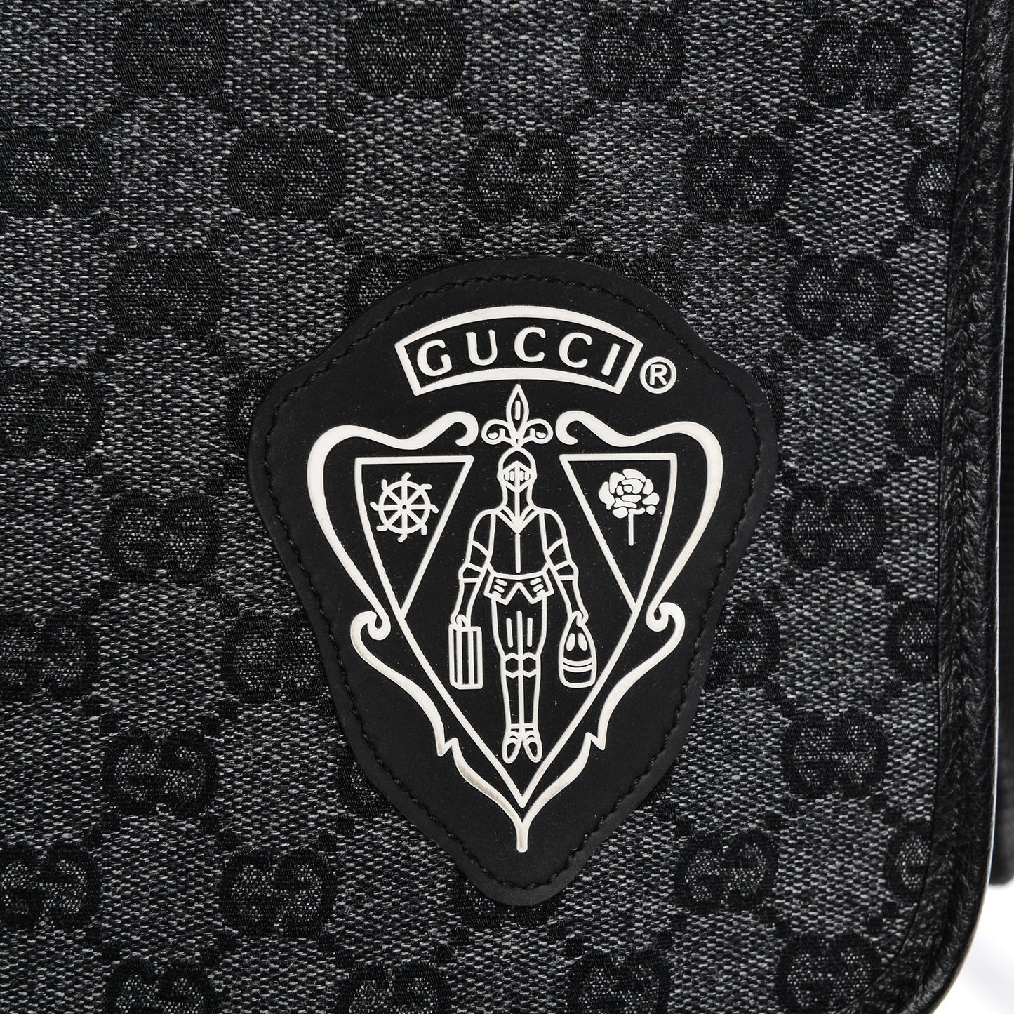 Denim Monogram Hysteria Double Buckle Flap Messenger Bag